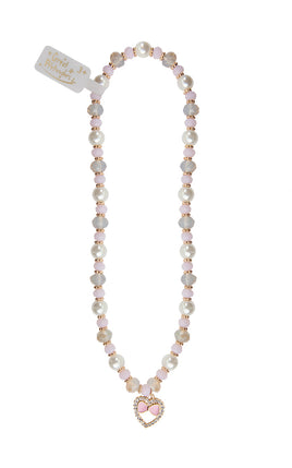 Great Pretenders Pink & Pearl Love Necklace