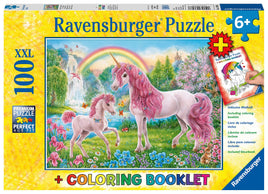 100 XXL Magical Unicorn Puzzle & Colouring Booklet