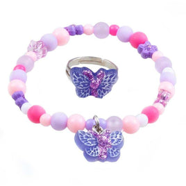 Sparkle Butterfly Ring and Bracelet Set