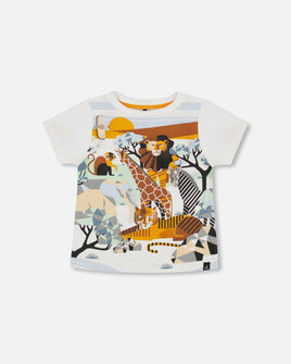 Organic T-shirt with Safari Graphic