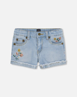 Jean Shorts with Flowers