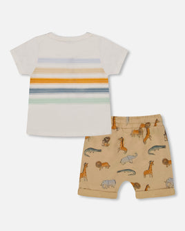 2 Piece Jungle Animal Tshirt and Short