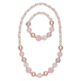 pink pearl necklace and bracelet