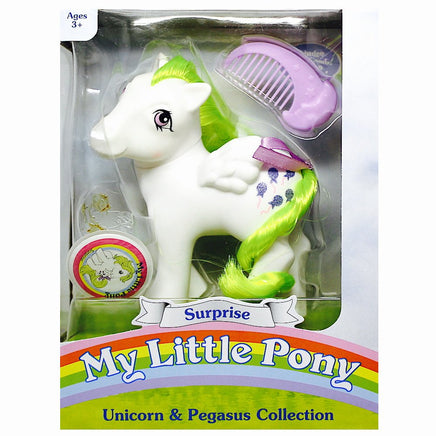 The original pony sensation is back! Relive the magic with the original collection of ponies from 1983. Packaged in a window box and each with their own comb and unique markings, these ponies are sure to delight a new generation!