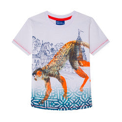 T-Shirt with Monkey Print